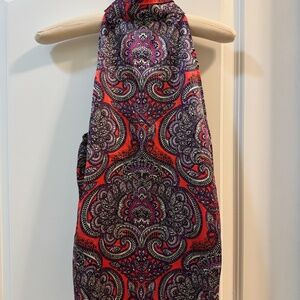 The Limited Paisley Halter Neck Top — Red & Purple — Size M